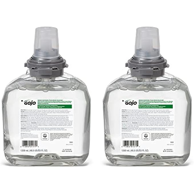 Gojo TFX REFILL, 5665-02 - FRAGRANCE FREE ADVANCED GREEN CERTIFIED FOAM HAND WASH (1200 ML) - 2 PACK - Image 1